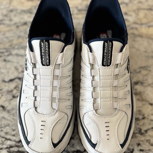 SKECHERS MENS Slip-Ins:After Burn-Grill Captain White and Navy. Size 9.5 - Picture 3 of 9